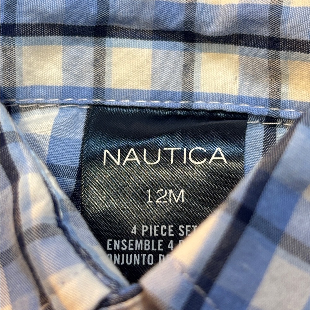 Nautica Plaid Button Down Disney Graphic Tee Bundle Blue Boys 12M EUC - Picture 3 of 6